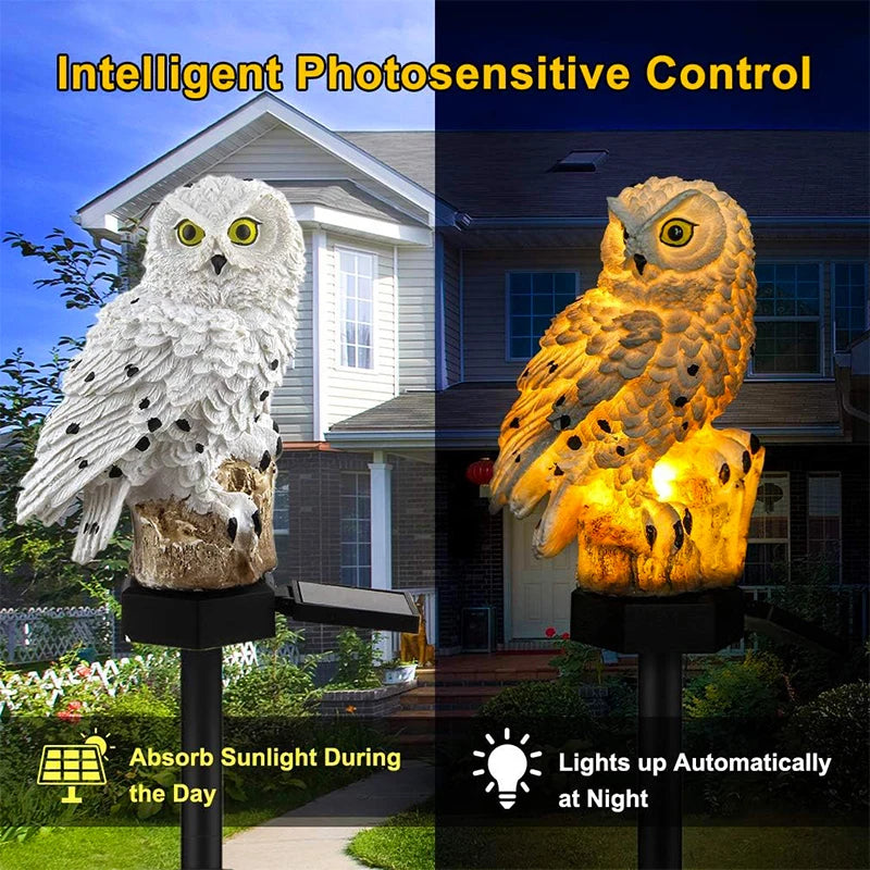 LED Solar Garden Owl Lights